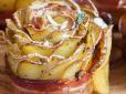 І смачно, і гарно: Трояндочки із запеченої картоплі з беконом